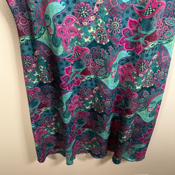 Title Nine Athena Dress Size Medium Green Paisley Floral Outdoor Athletic Travel - Picture 5 of 10